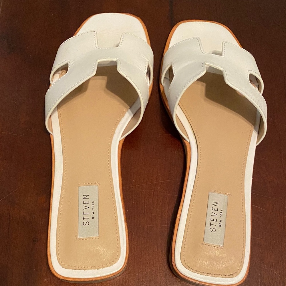 Seven7 Cream Slide Sandals